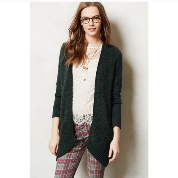 Anthropologie Sweaters - Anthropologie Sleeping On Snow. Green Cardigan. M.